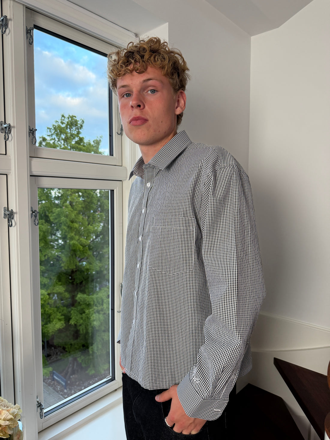 Checkered Shirt - Black — detail
