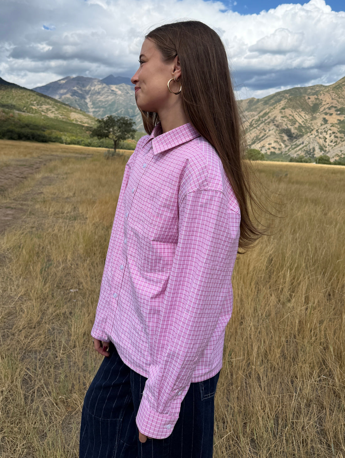 Checkered Shirt - Pink (Bold check) — detail