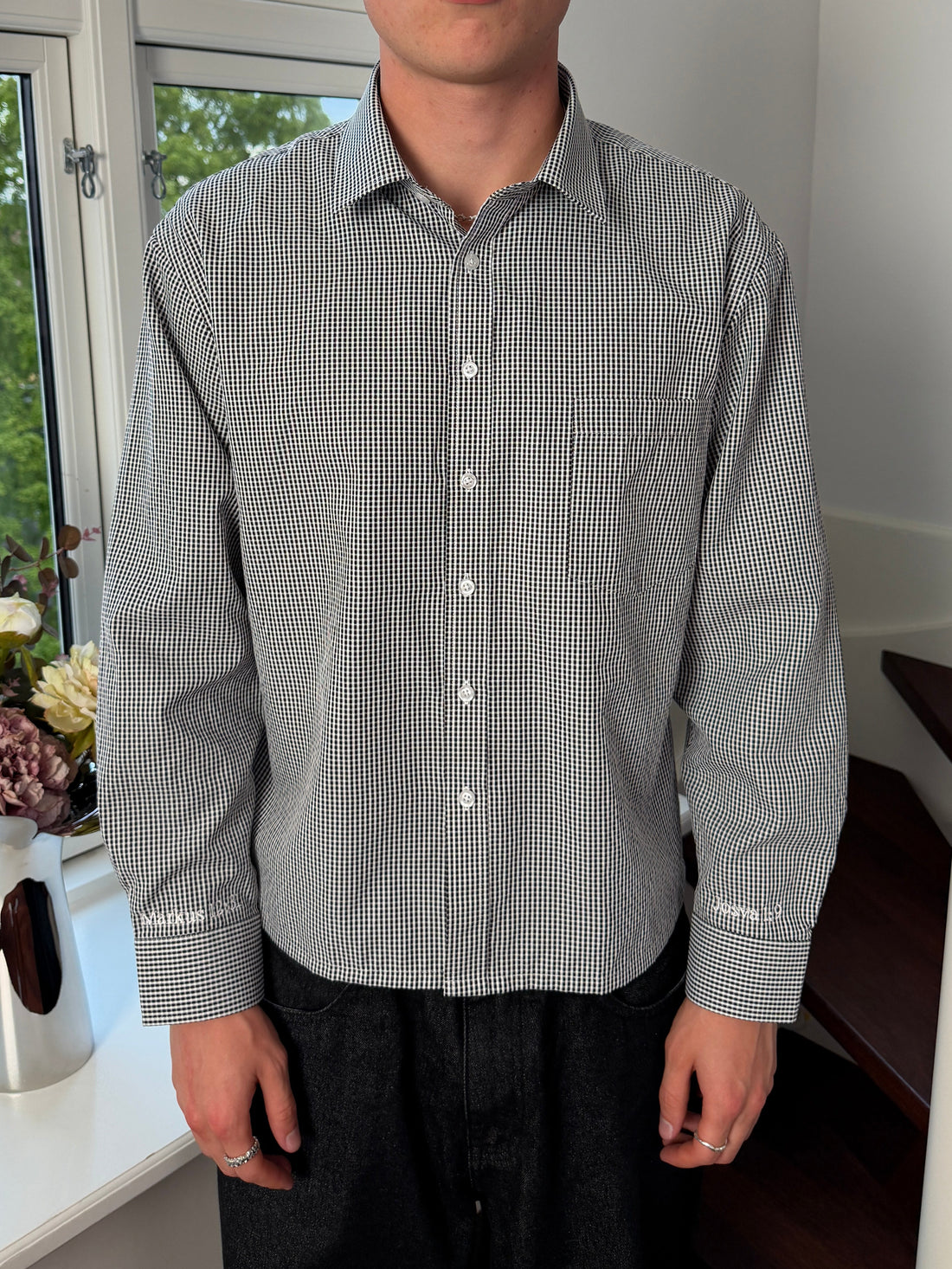 Checkered Shirt - Black — front