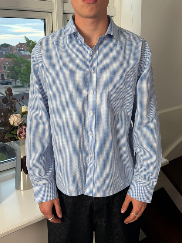 checkered shirt - blue